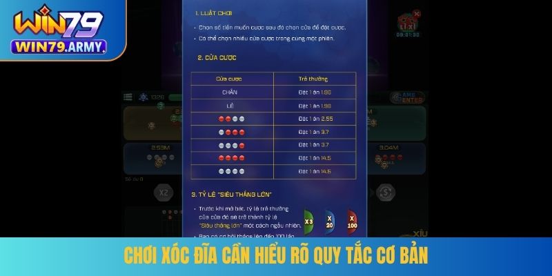 Chơi xóc đĩa cần hiểu rõ quy tắc cơ bản