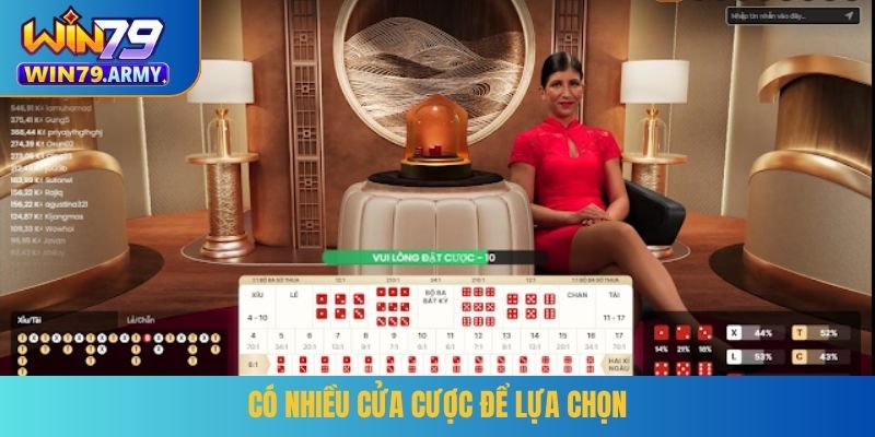 Có nhiều cửa cược để lựa chọn