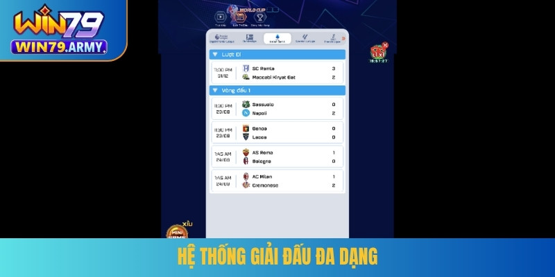 Hệ thống giải đấu đa dạng