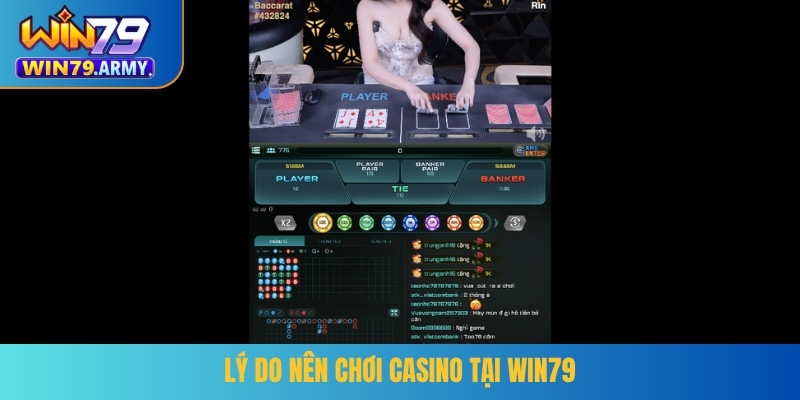 Lý do nên chơi casino tại WIN79